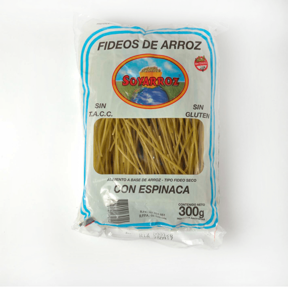 Fideos De Arroz Con Espinaca Soyarroz 300gr