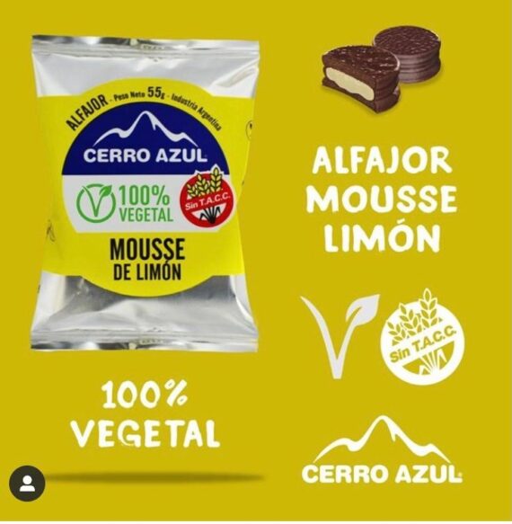 Alfajor mousse de Limon CERRO AZUL