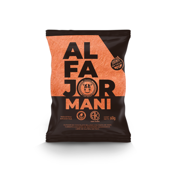 Alfajor Relleno Con Pasta de Mani Felices Las Vacas