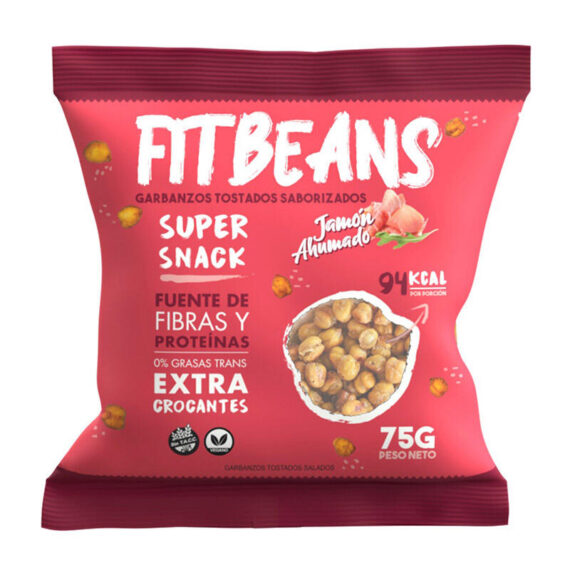 Garbanzos Tostados Sabor Jamon Ahumado x 75g - Fit Beans