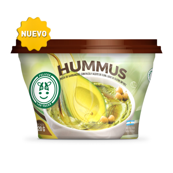 Hummus de Garbanzos Con Palta y Oliva Felices Las Vacas 220gr