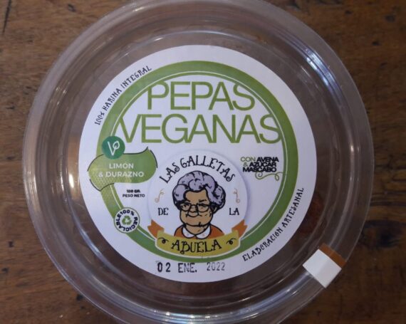 Pepas Veganas de Limon y Durazno Las Galletas de la Abuela x 180gr