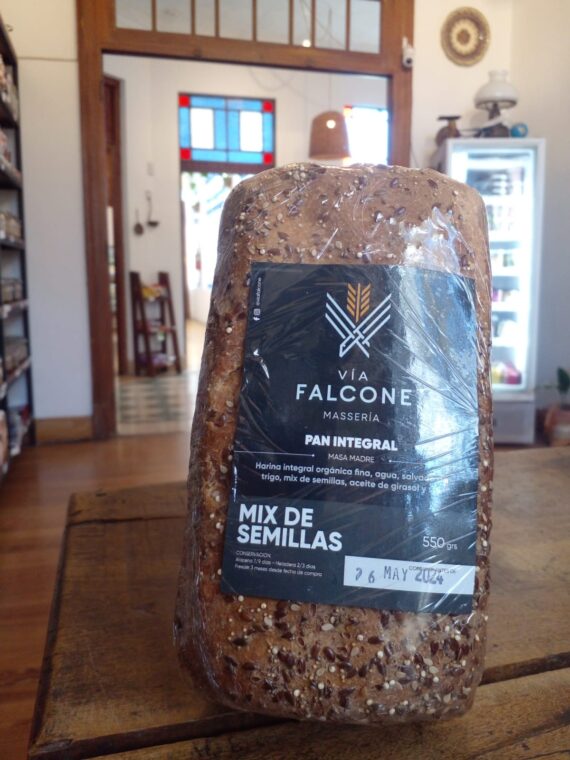Pan Integral de Masa Madre Mix de Semillas x 550gr Via Falcone