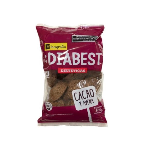 Galletas Sin Azucar Agregada Sabor Cacao y Avena x 200g Diabest