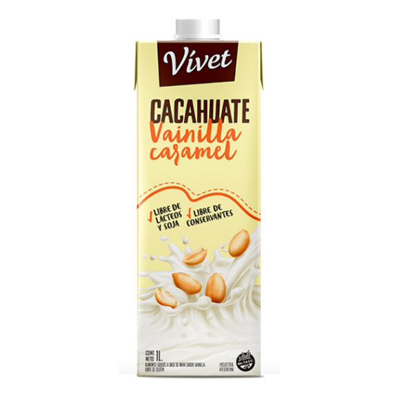 Leche de Cacahuate Vainilla Vivet 1lt