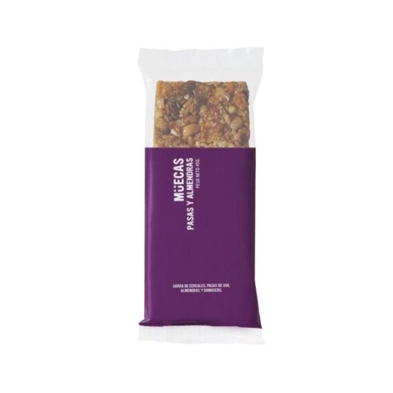 Barrita de cereal pasas de uva y almendras Muecas