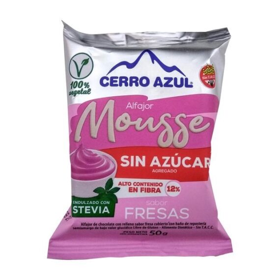 Alfajor mousse de Fresa CERRO AZUL x 55 gr
