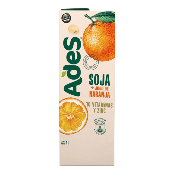 Bebida de Soja + Jugo de Naranja x 1l Ades (B)