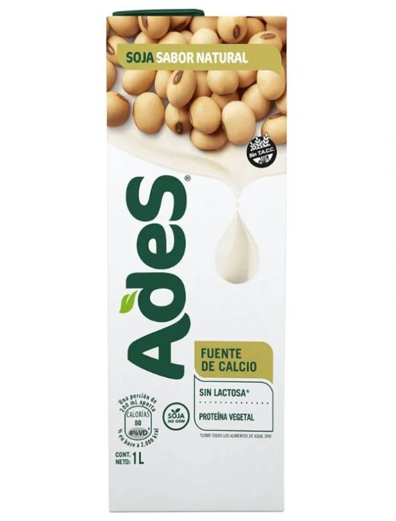 Bebida de Soja Sabor Natural x 1l Ades