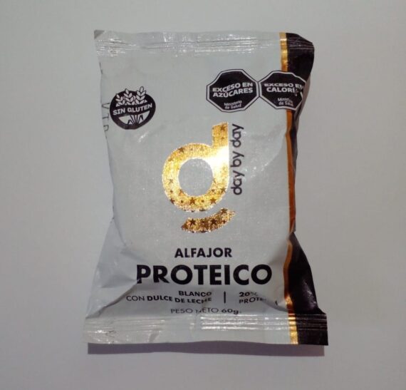 Alfajor Proteico Blanco Con Dulce de Leche Sin Gluten x 60gr Day by Day