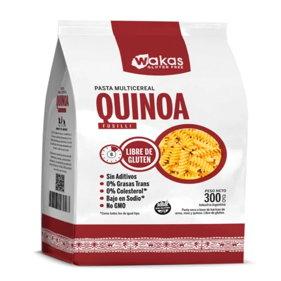 Pasta Multicereal Fusilli Quinoa Wakas 300gr - Imagen 2