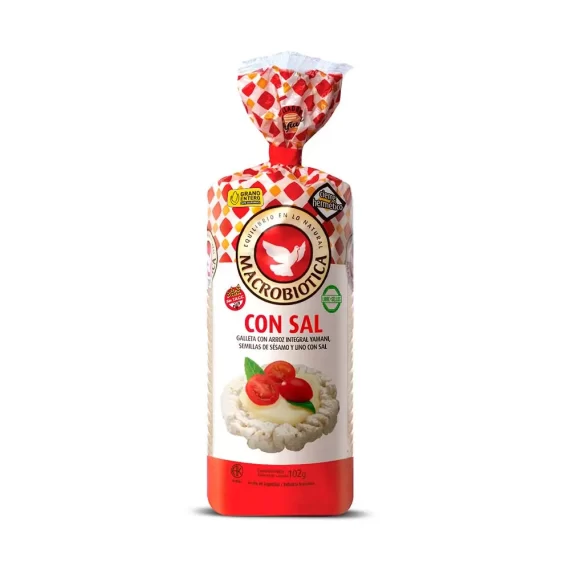 Galletas de arroz macrobioticas con sal (roja) Cerealko x 102 gr.